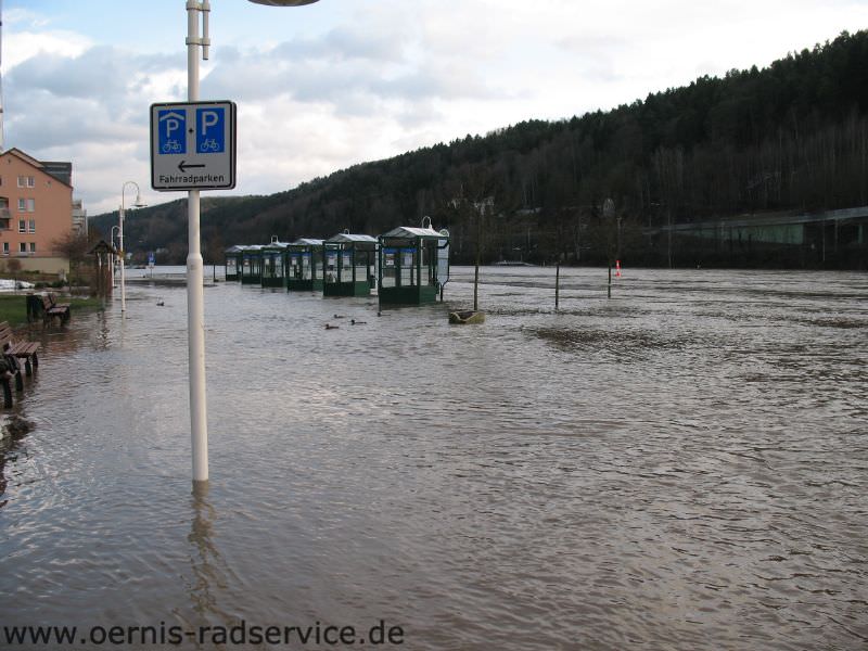 Foto: Elbkai Bad Schandau, Hochwasser Januar 2011